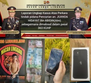 Ketangkasan Tim Macan Linggau Satreskrim Polres Lubuk Linggau Polda Sumatera Selatan kembali membuahkan hasil. Kali ini, petugas berhasil,, Rabu 22/10/2025: