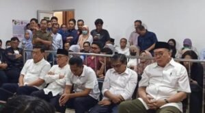 Para terdakwa yang terjerat dalam perkara dugaan korupsi Sektor Sumber Daya Alam penerbitan Surat Penguasaan Hak (SPH) izin Perkebunan Kelapa Sawit,, Jumat 24/10/2025: