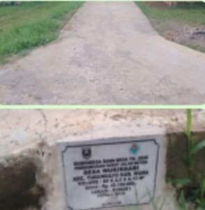 Proyek Pembangunan rabat beton yang terletak di dusun I (satu) Desa wukirsari kecamatan Tugumulyo Kabupaten Musi Rawas,, Sabtu 25/10/2025: