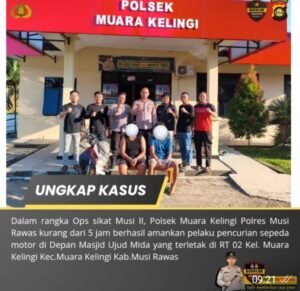 Terjaring Operasi Sikat II Musi, Unit Reskrim Polsek Muara Kelingi Polres Musi Rawas Ringkus Pelaku Curanmor, Satu Tersangka Masih Dibawah Umur, Sabtu 01/11/2025: