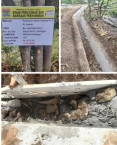 Proyek pembangunan drainase lingkungan di Kelurahan Jogoboyo, Kecamatan Lubuklinggau Utara II, Kota Lubuklinggau, Sumatera Selatan,, Selasa 04/11/2025