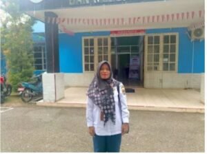 Riska Handayani (35), warga Desa Lubuk Tua, Kecamatan Muara Kelingi, Kabupaten Musi Rawas, Sumatera Selatan, Selasa 11/11/2025: