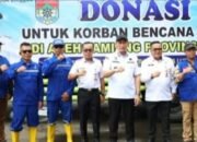 Walikota Lubuklinggau H Rachmat Hidayat, melepas keberangkatan donasi bantuan bencana banjir yang dikumpulkan oleh Pemerintah Kota Lubuk Linggau, Rabu 10/12/2025: