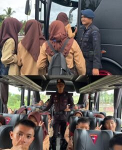 Satbrimob Polda Sumsel Batalyon B Pelopor Hadirkan Program Bus Sekolah Gratis bagi Pelajar Lubuklinggau, Sabtu 13/12/2025: