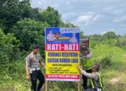 Cegah Lakalantas, Satlantas Polres Musi Rawas Pasang Spanduk Himbauan dan Patroli Lalulintas,,