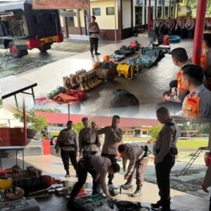 Batalyon B Pelopor Satbrimob Polda Sumsel Gelar Latihan dan Pengecekan Peralatan SAR,, Senin 29/12/2025: