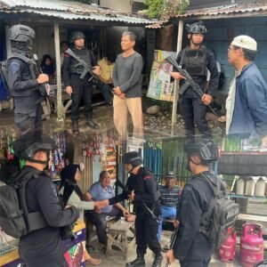 Tingkatkan Rasa Aman, Satbrimob Polda Sumsel Batalyon B Pelopor Hadir Jaga Kamtibmas Lubuklinggau,,,