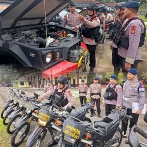 Satbrimob Polda Sumsel Batalyon B Pelopor Gelar Pemeriksaan Kendaraan,,