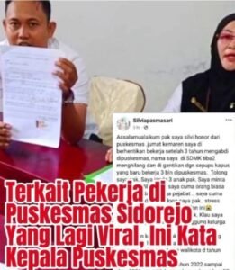 Kepala Puskesmas Sidorejo Bantah Isu Nepotisme, Sebut Nakes Silvia Langgar Kontrak,, Rabu 07/01/2026: