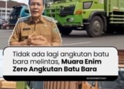Tidak ada lagi angkutan batu bara yang melintas di wilayah Muara Enim menuju Lahat alias zero angkutan batu bara, Sabtu 10/01/2026:
