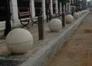 Proyek Revitalisasi Taman Simpang Lapter yang berada di bawah naungan Dinas Perumahan Rakyat dan Kawasan Permukiman (Perkim) Kota Lubuklinggau,, Jumat 23/01/2026: