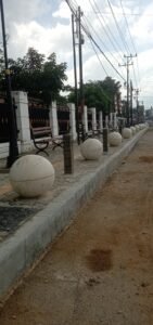 Proyek Revitalisasi Taman Simpang Lapter yang berada di bawah naungan Dinas Perumahan Rakyat dan Kawasan Permukiman (Perkim) Kota Lubuklinggau,, Jumat 23/01/2026: