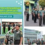 Tegaskan Komitmen Pengabdian Prajurit, Kodam II/Sriwijaya Gelar Upacara Bendera Mingguan, Senin 26/01/2026: