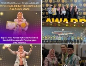 Bupati Musi Rawas Hj Ratna Machmud menghadiri acara Deklarasi dan Pencanangan ,Universal Health Coverage,, Selasa 27/01/2026: