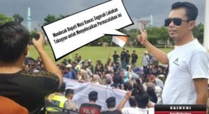Aksi damai yang digelar masyarakat Kelurahan Pasar Muara Beliti di Kantor Pemerintah Kabupaten (Pemkab) Musi Rawas, Kamis (29/01/2026),,