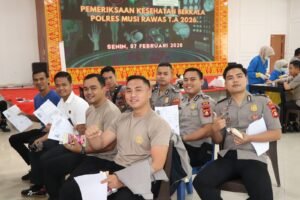 Ratusan Personel Polres Musi Rawas Ikuti Pemeriksaan Kesehatan Berkala Polda Sumsel Tahun 2026,,,