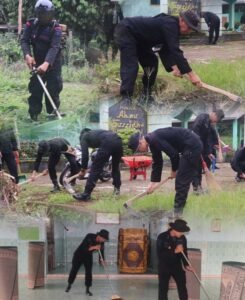 Satbrimob Polda Sumsel Batalyon B Pelopor Gelar Jumat Bersih di Masjid Abnu Surridho,, Jumat 06/02/2026